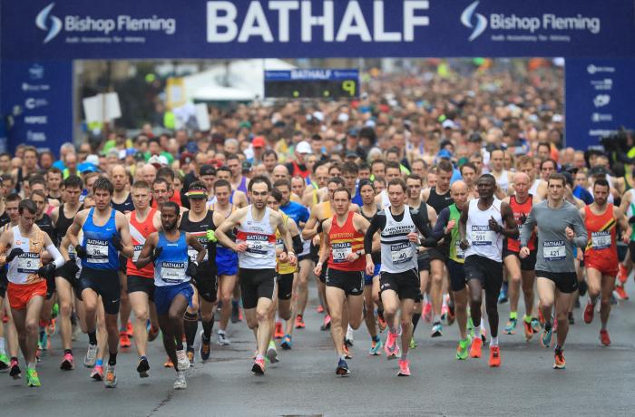 People running, Bath half marathon