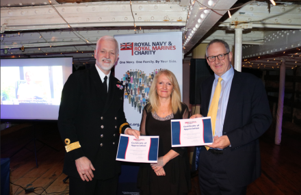 Cdre Paul Dunn, Mrs Jan Dunn and CEO Andrew Jameson